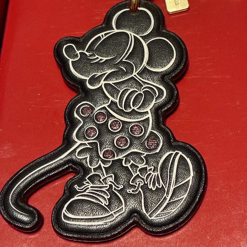 COACH DISNEY Supple Leather Minnie Mouse Bag Purse Charm Keychain NEW NIB NWT - Picture 8 of 14
